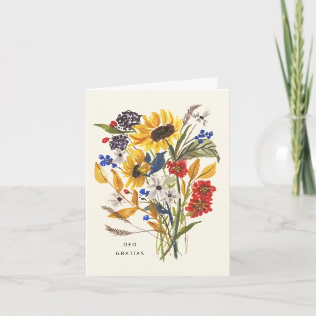Tarjeta Deo Gratias, Tarjeta Girasol (Anverso)