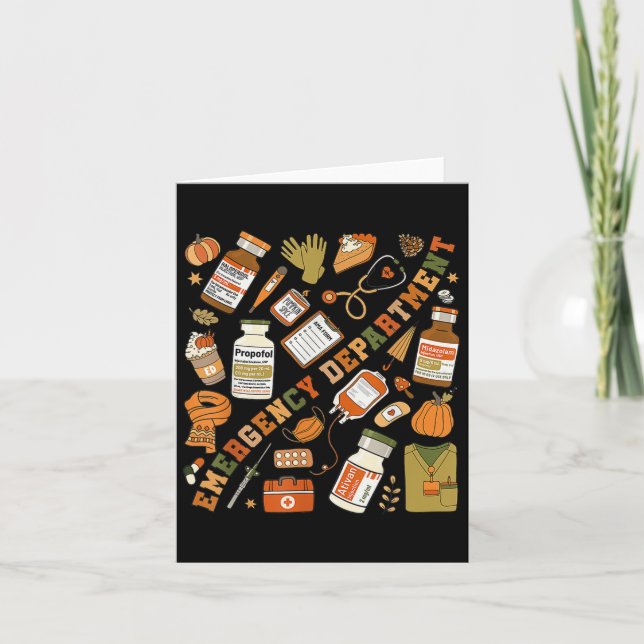 Tarjeta Departamento De Emergencia Cae Halloween Er Enferm (Anverso)