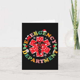 Tarjeta Departamento de Emergencias Navideño Lindo Enferme