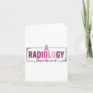 Tarjeta Departamento de Radiología Rad Tech Breast Cancer