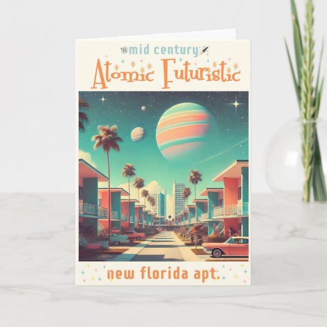 Tarjeta Departamentos de Nueva Florida, Futuristas Atómico (Anverso)