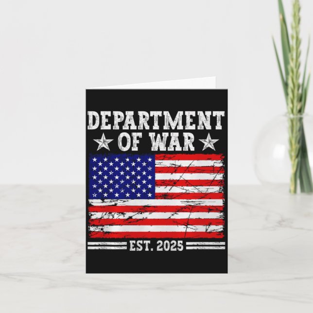 Tarjeta Department Of War Usa Camouflage Flag Department O (Anverso)