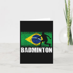 Tarjeta Deporte bádminton, bandera retro Brasil, brasileño