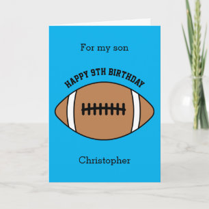 Tarjeta Deporte de fútbol azul 9 cumpleaños
