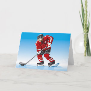 Tarjeta Deporte de invierno del jugador del hockey sobre