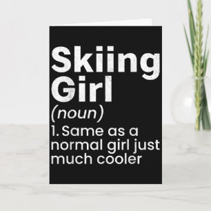 Tarjeta Deporte de invierno Esquí Chicas Definición divert