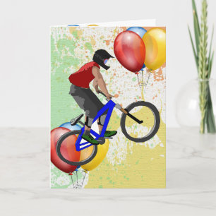 Tarjeta Deporte en bicicleta Feliz cumpleaños, destino de 