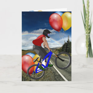 Tarjeta Deporte en bicicleta Feliz cumpleaños Familia Amig