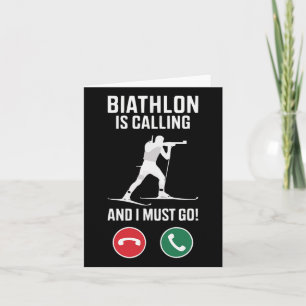 Tarjeta Deporte invernal de biatlón Esquí Disparo de rifle