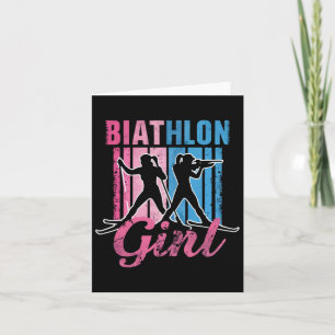 Tarjeta Deporte invernal de biatlón esquí tiro con rifle B