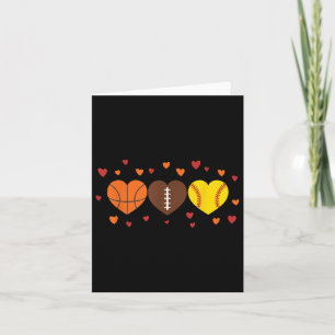 Tarjeta Deportes Ama Fútbol Baloncesto Día de San Valentín