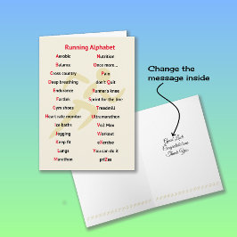 Tarjeta Deportes con alfabeto de corredor
