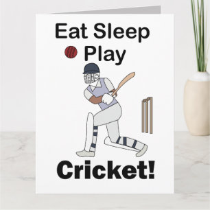 Tarjeta Deportes de cricket Come Duerme Juega Cricket