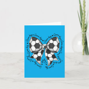 Tarjeta Deportes de equipo día de juego mamá fútbol Bow Co