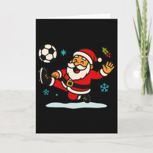 Tarjeta Deportes de fútbol de Papá Noel jugando Navidad Ni