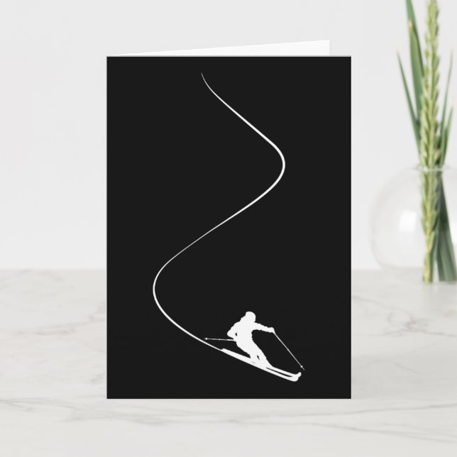 Tarjeta Deportes de Invierno Esquí Amante del Esquí Esquia (Anverso)