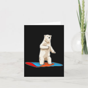 Tarjeta Deportes de invierno Polar Bear Snowboard Snowboar