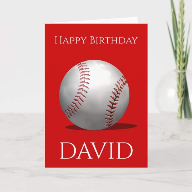 Tarjeta Deportes de niños de cumpleaños de béisbol rojo (Anverso)