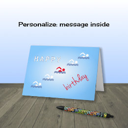 Tarjeta Deportes del azul del feliz cumpleaños de los