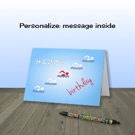 Tarjeta Deportes del azul del feliz cumpleaños de los