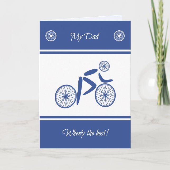 Tarjeta Deportes divertidos de ciclismo en el Día del Padr (Anverso)