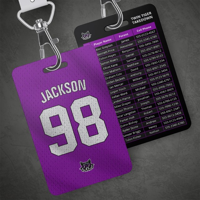 Tarjeta deportiva de jugador personalizado morado  (Subido por el creador)