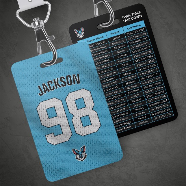 Tarjeta deportiva de personalizado Blue Player Tea (Subido por el creador)