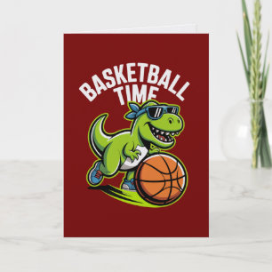Tarjeta Deportiva Dinosaurio Tiempo Baloncesto
