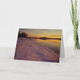Tarjeta Depósito de Quabbin de la puesta del sol del