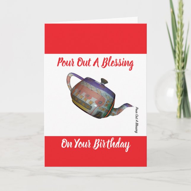 Tarjeta Derrama una bendición de cumpleaños (Anverso)