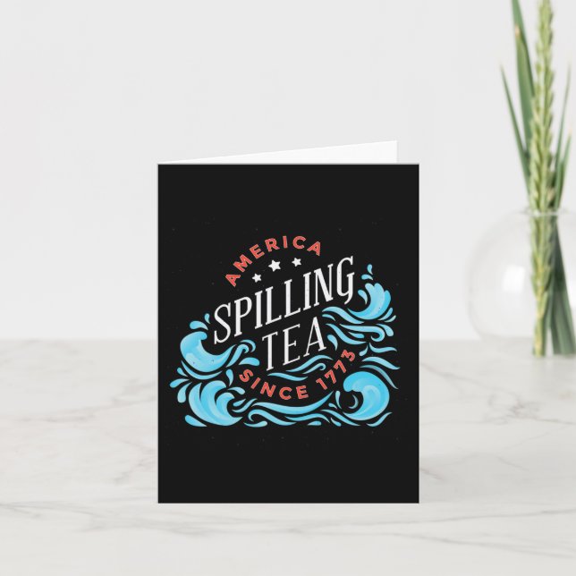 Tarjeta Derramamiento del té desde 1773 - Dia divertida de (Anverso)
