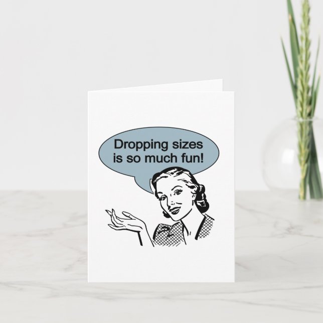 Tarjeta Derramar tamaños es muy divertido (Anverso)