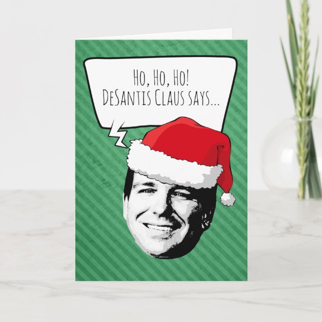 Tarjeta DeSantis Claus dice Feliz Navidad (Anverso)