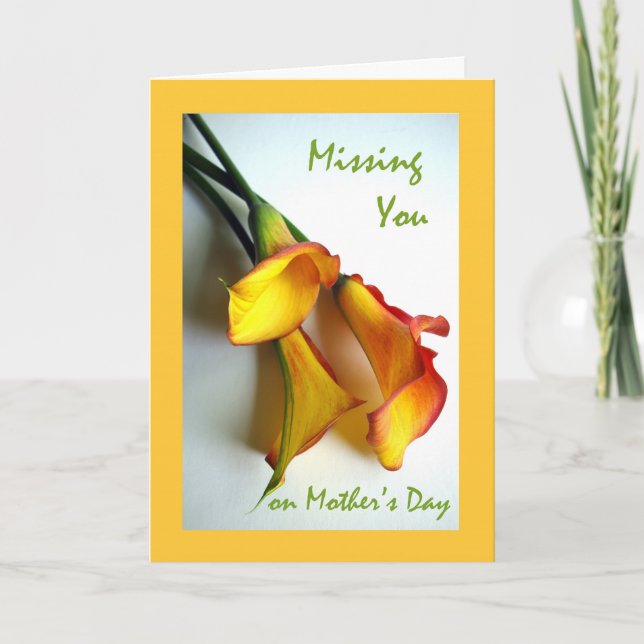 Tarjeta Desaparecido en el día de la madre, Calla Lilies (Anverso)
