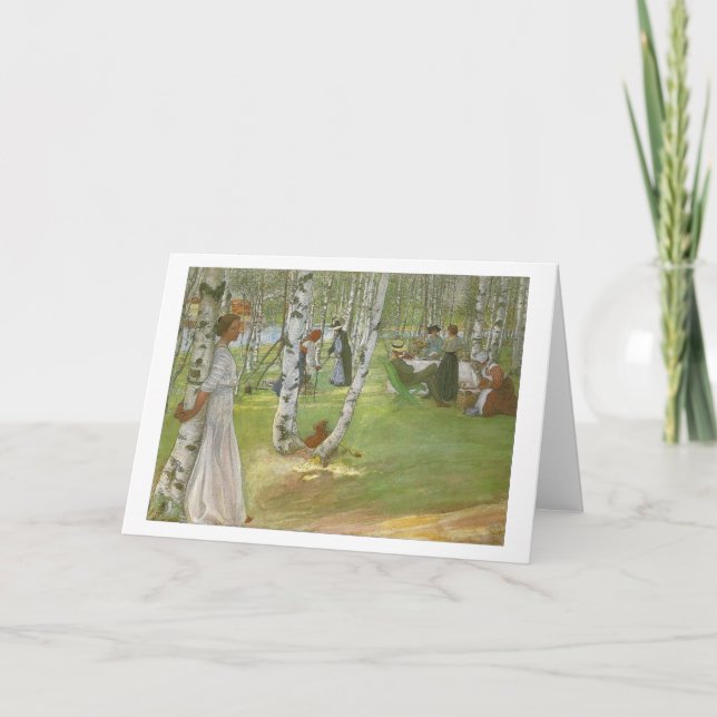 Tarjeta Desayuno al aire libre de Carl Larsson (Anverso)