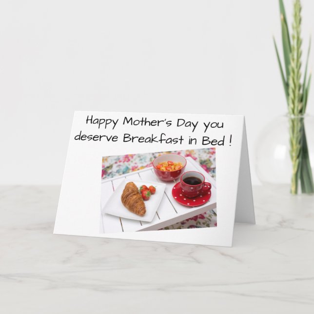 Tarjeta Desayuno en cama - Día de la Madre (Anverso)