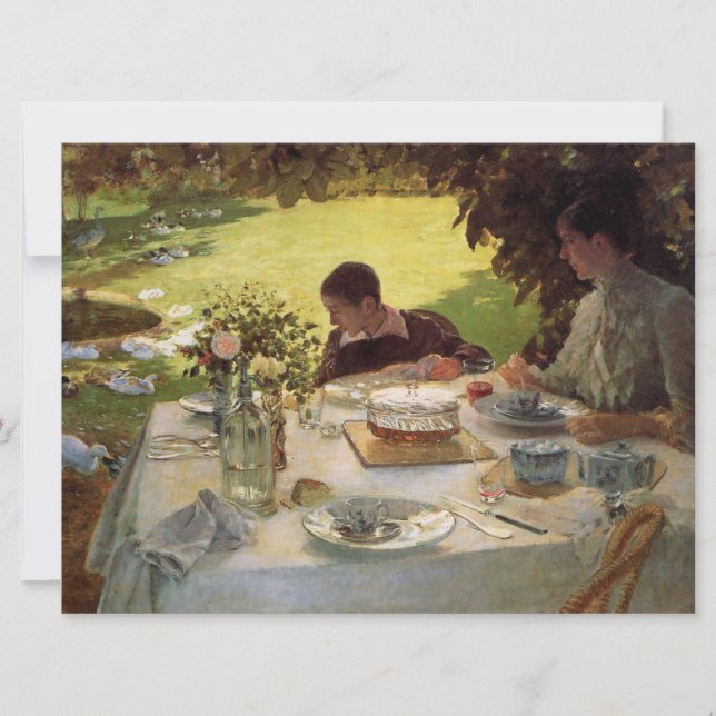 Tarjeta Desayuno en el jardín (Anverso)