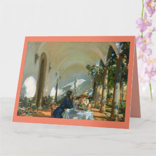 Tarjeta Desayuno en la Loggia, Sargent 1910