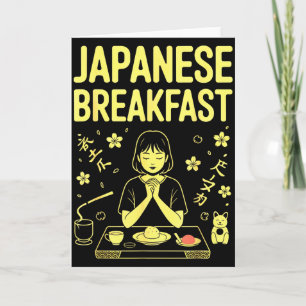 Tarjeta Desayuno Japonés Zen Mañana Miso Arroz Té Gráfico