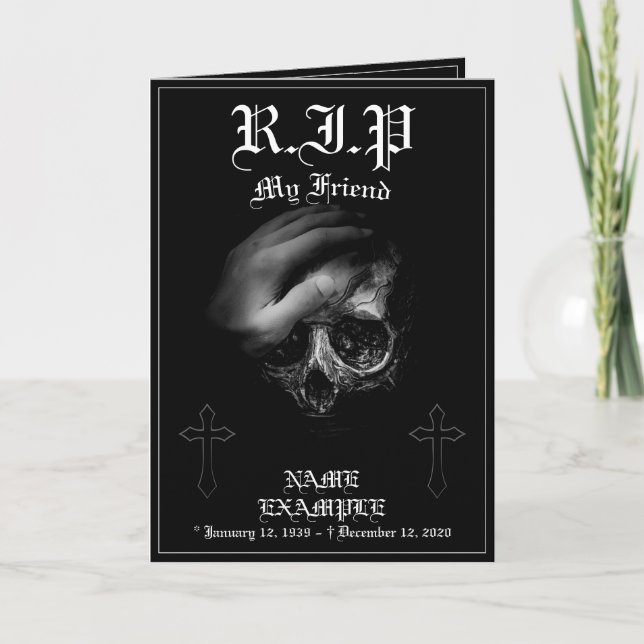 Tarjeta Descansa en paz mi amigo (Anverso)