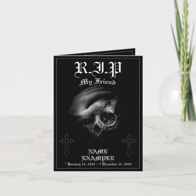 Tarjeta Descansa en paz mi amigo (Anverso)