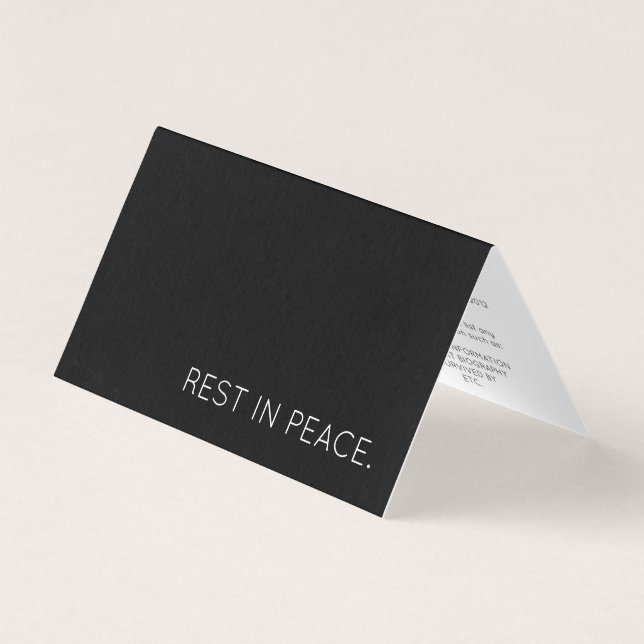 Tarjeta descansar en paz doblado (Anverso)