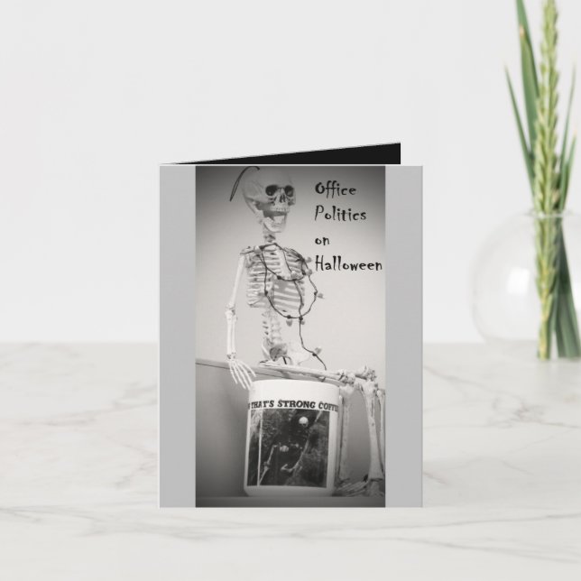 Tarjeta Descanso de café de la oficina del esqueleto de Ha (Anverso)