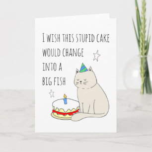 Tarjeta Descanso de pastel de cumpleaños de un gato lindo