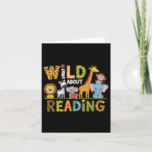 Tarjeta Descanso por leer libros de animales salvajes de a