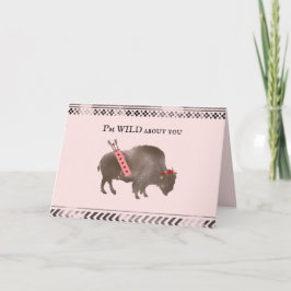 Tarjeta Descanso Por Tu Búfalo Bison Cupid Valentine