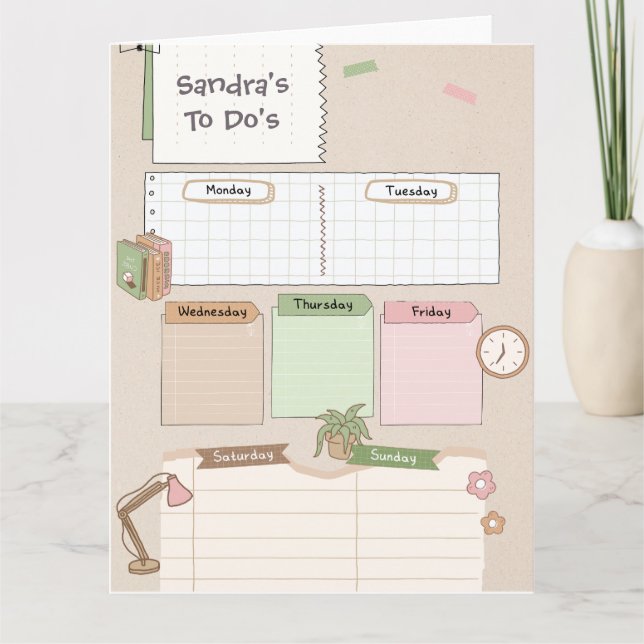Tarjeta Descarga de personalizable Daily Planner (Anverso)