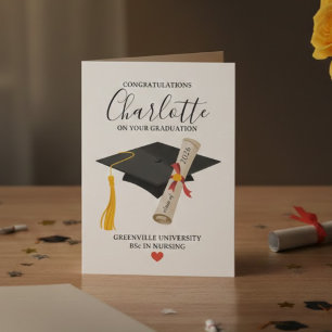 Tarjeta Descargable personalizado de graduación Graduado 