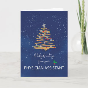 Tarjeta Desde el árbol de Navidad de asistente médico en N