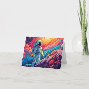 Tarjeta Desde el cumpleaños de dibujo espacial y más allá
